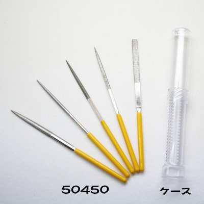 画像1: ヤスリセット（ダイヤモンド５本組）平・半丸・丸・四角・三角