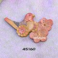 ブローチ　 花ばと　ピン付