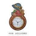少女と犬　朴材
