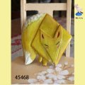 ブローチ　 黄きつね　ピン付