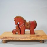 午の親子   シナ材　