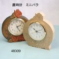 置き時計　ミニバラ 　朴材