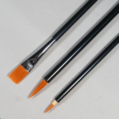 画像2: ナイロン筆　３本組黒軸