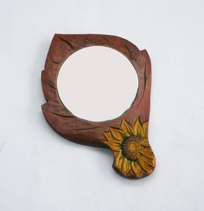 画像1: 姫鏡　  ひまわりの葉　朴材