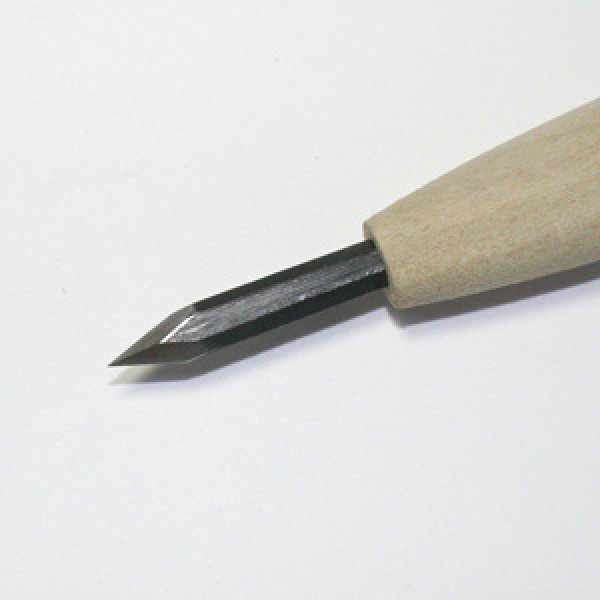 画像1: 彫刻刀安来鋼super　 剣型クリ刀６mm (1)