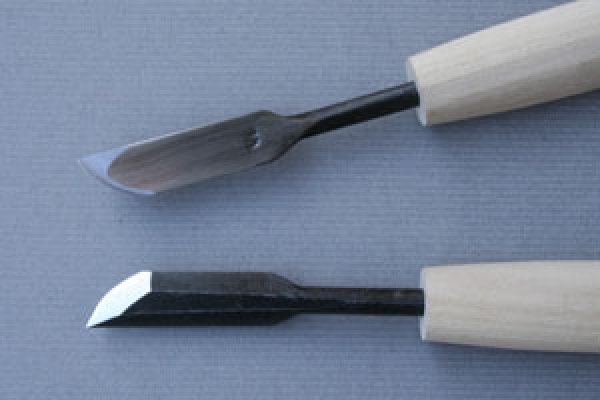 画像1: つきのみ小道具朴柄  ナギナタ型右１８mm (1)